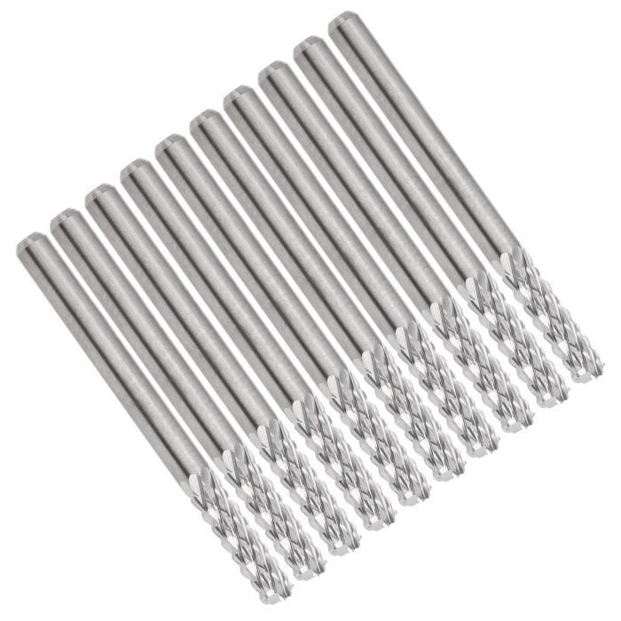 Lot De 4 Fraises HSS 4 Flutes M6 M8 M10 M12 Pour Fraisage CNC Et Routeur