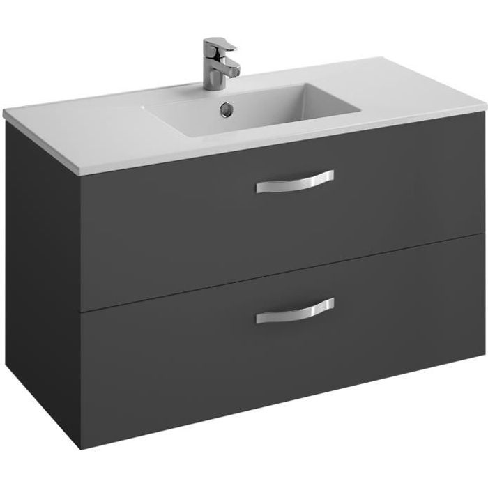 Meuble salle de bain JACOB DELAFON OLA 2 tiroirs Anthracite L