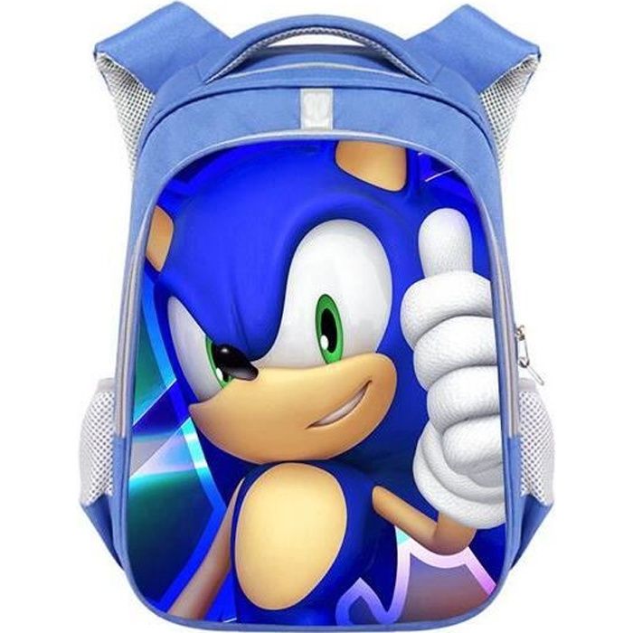 Sac à Dos Enfant Sonic The Hedgehog Sega - Avec Sac à Lunch, Dimensions 30x24x10 Cm, Réglable