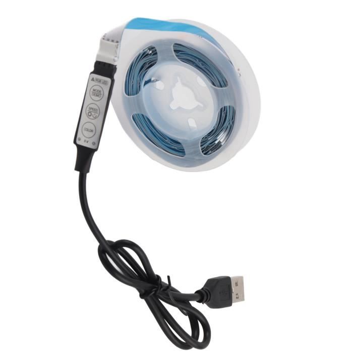 Bande LED RGB 5 M Avec Télécommande - Alimentation USB - Autocollante, Flexible - Pour TV, Chambre, Bureau, Déco Ambiante