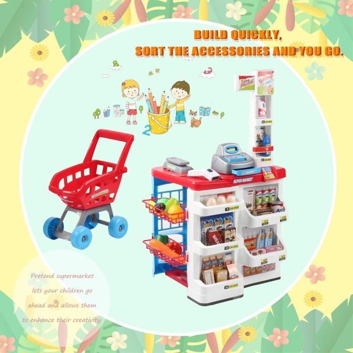 Jouet De Supermarché Enfant Chariot Simulation Supermarché Achats Caisse  Magasin Jeu De Rôle Aliments Dînette - Cdiscount Jeux - Jouets