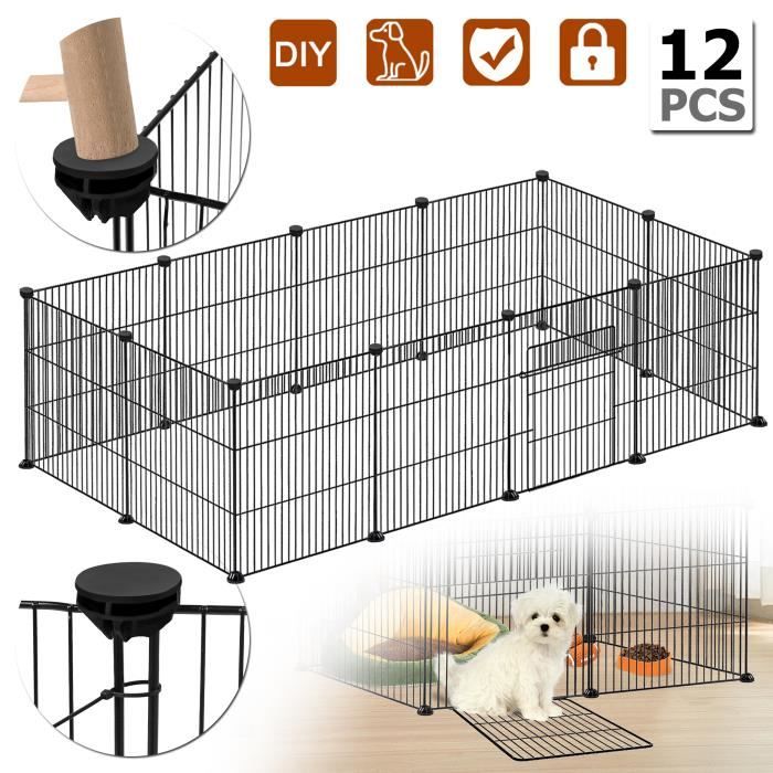 Comparer les prix de LZQ 12PCS Enclos, Enclos pour lapins, Cage pour cochons d'Inde, Enclos pour petits animaux avec porte, Enclos pour petits animaux