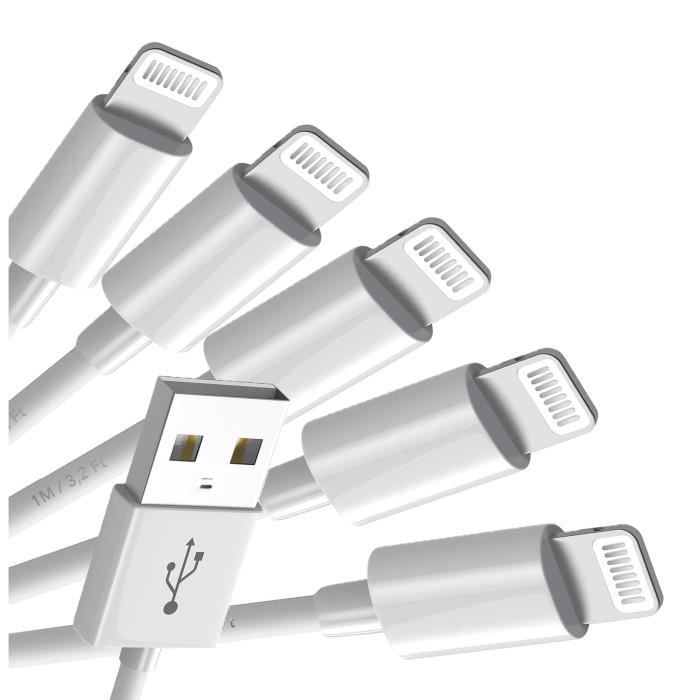 Quntis Lot 3 Cables USB C vers Lightning Charge iPhone Rapide MFi Certifié  2M Chargeur Lightning USB C pour iPhone 12 13 [46] - Cdiscount Téléphonie