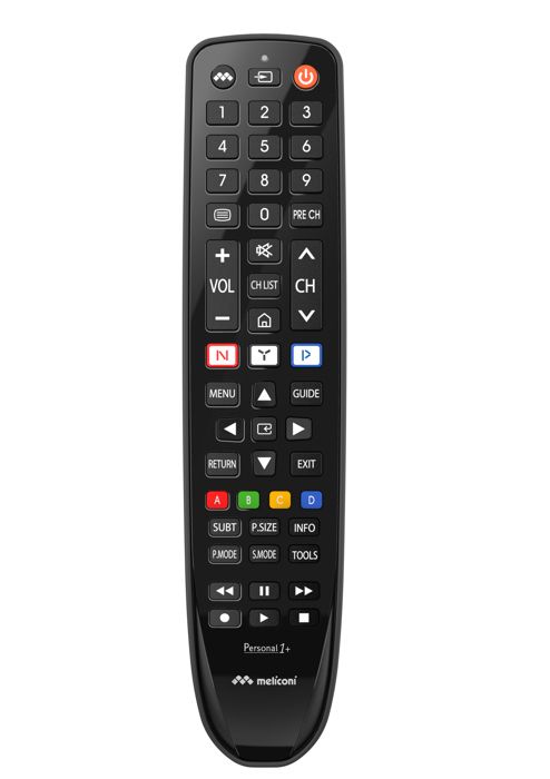 Meliconi - Télécommande de remplacement PERSONAL 1+ pour TV Samsung - 100% fonctions d'origine - Boutons Netflix, Youtube et Amazon
