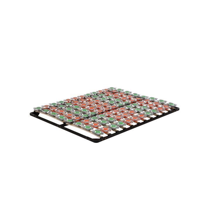 Sommier à lattes ergonomique avec plots de soutien - MON MOBILIER DESIGN - 140x200 cm - 96 lattes - Noir