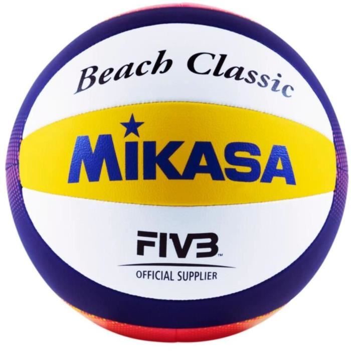 Ballon de volleyball Mikasa BV551C Beach Classic - blanc/jaune - Taille 5