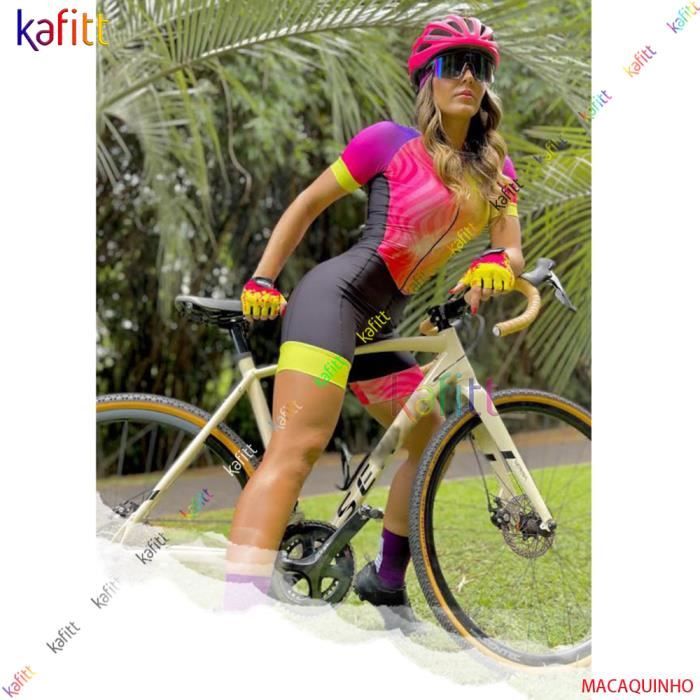 Combinaison Vélo Femme | Respirante Et Rembourrée | Maillot + Culotte | Pour Triathlon Ou MTB
