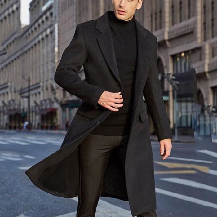 Manteau Oversize Homme Pardessus Noir Homme ASOS DESIGN Pardessus