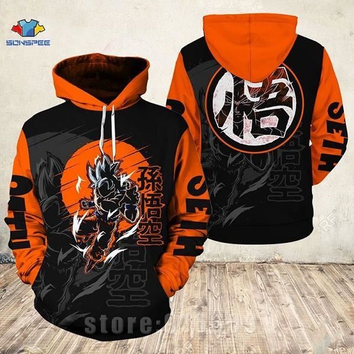 Sweatshirt Homme Sweat a capuche avec poche Dragon Ball Z nouveau Design 3D Goku manteau pour femmes imprime pull Saiyan Hara 1 Cdiscount Pret a Porter