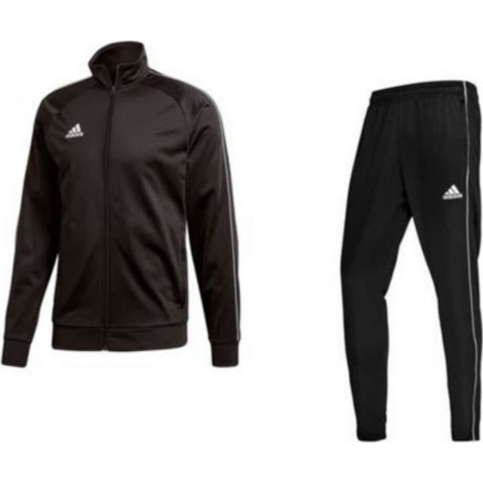 Jogging Homme Adidas Noir Multisport Manches longues Col montant 100 polyester