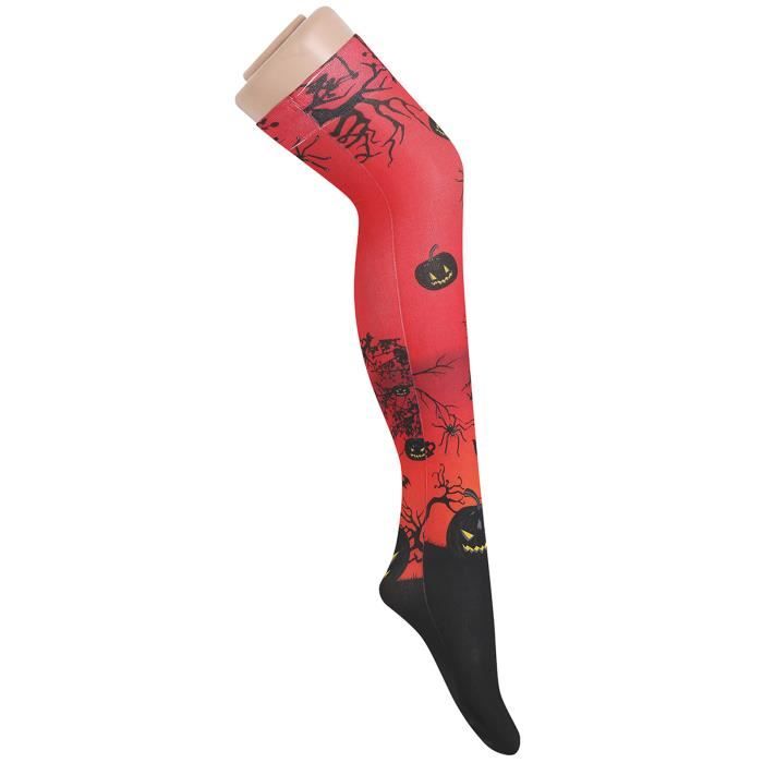 Chaussettes Noël Hautes Genou Chat Rayées - Paire Fille Enfant Cosplay Fête - Longueur 60cm Confortable