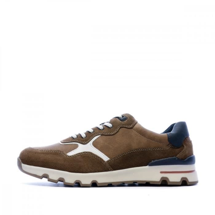 RELIFE Baskets Homme - Relife Jil - Marron - Cuir et Synthétique - Lacets