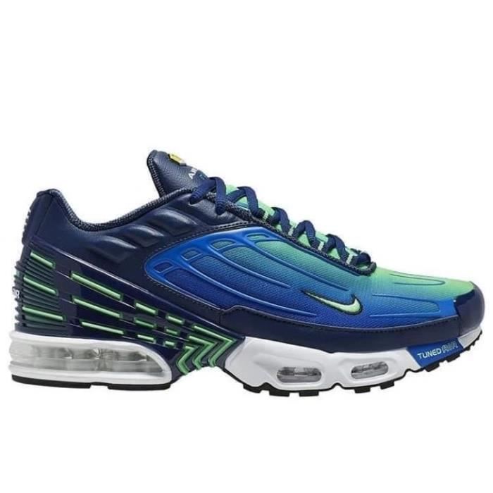Baskets Plus Nike Air Max TN 3 Homme Chaussures Entraînement de Sport Noir Bleu  Jaune Noir bleu jaune - Cdiscount Chaussures