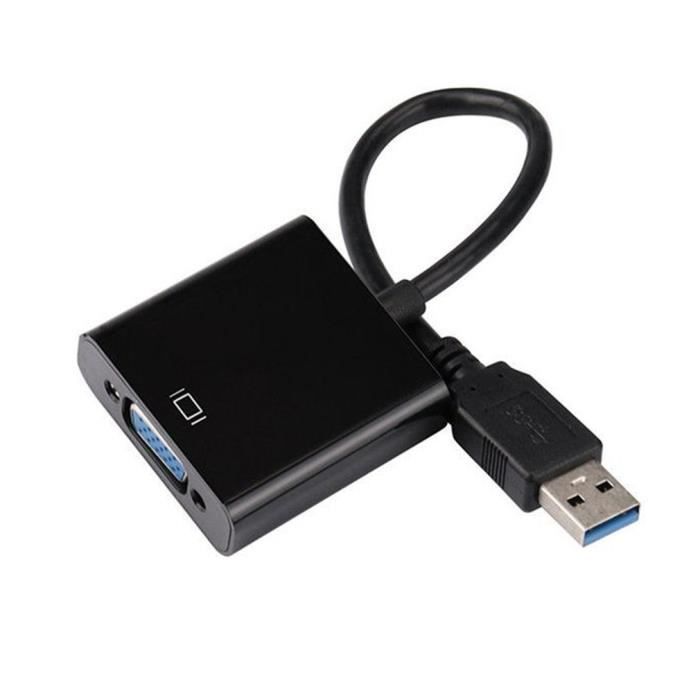 Adaptateur USB 3.0 Vers VGA - Convertisseur Vidéo 1080p - Pour PC, TV, Projecteur - Multi-écrans