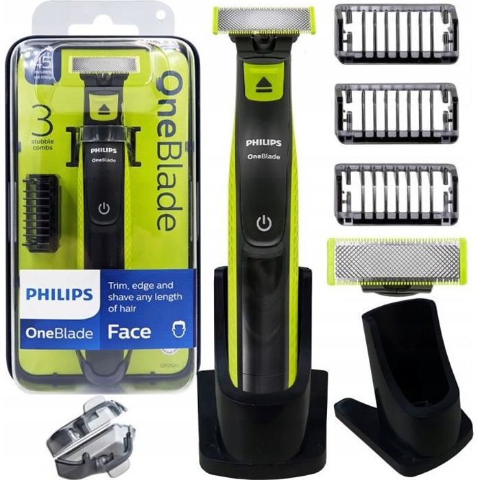 Philips Oneblade Qp2520/20 rasoir 3 accessoires + support Cdiscount