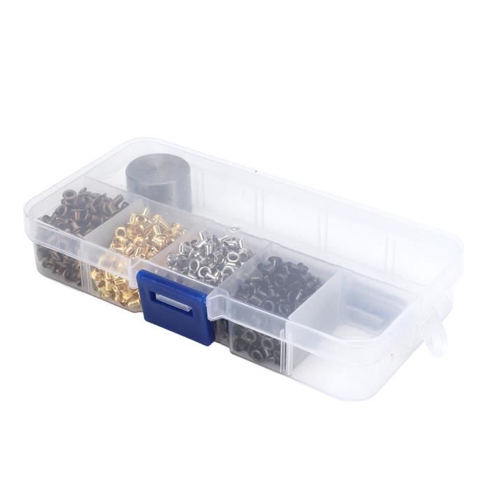 Kit De 800 Œillets En Métal UTOCLEC - 4 Couleurs, 2mm + 3 Outils Pour Cuir, Toile, Bannières