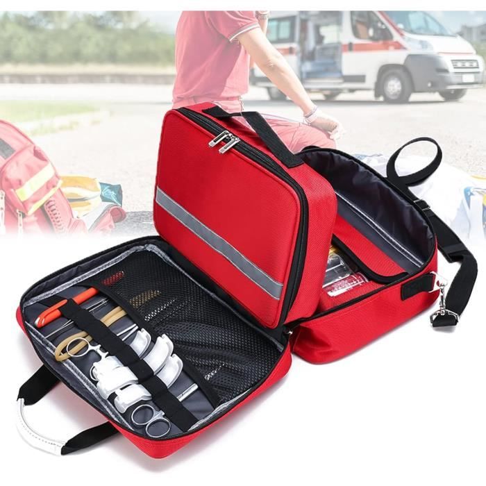 Trousse De Secours Vide Rouge – Tissu Oxford, Plusieurs Tailles (S-M-L), Étanche Et Légère Pour Voyage, Camping, Rando