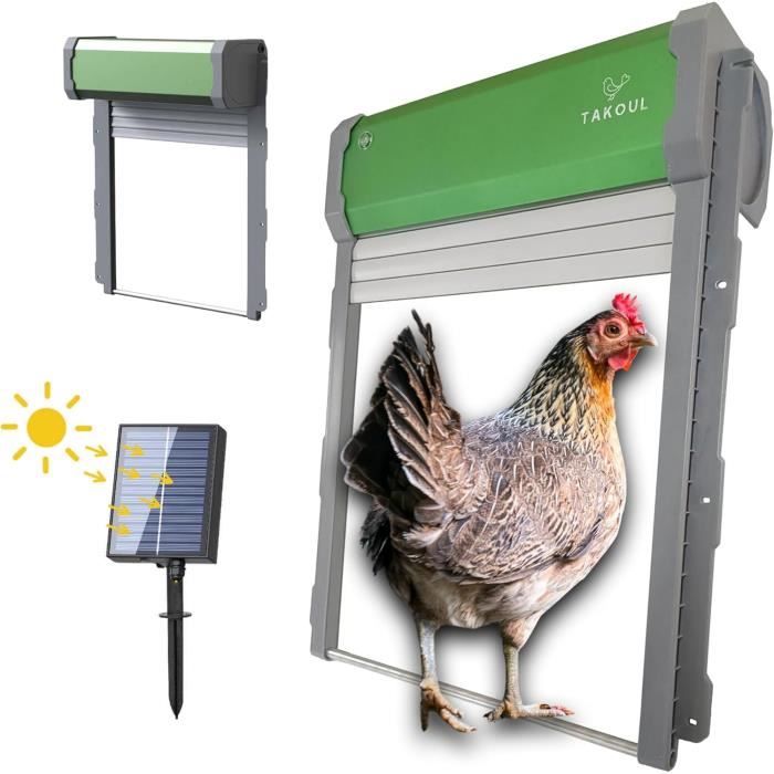 Porte Automatique Poulailler Solaire Avec Caméra HD - Ouverture/ Fermeture Programmable Via App Ou Télécommande