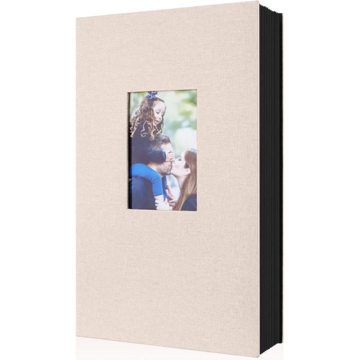 Album Photo Cuir Grand Format 600 Pochettes 10x15 Cm - Noir, 60 Pages, Idéal Pour Mariage Ou Famille