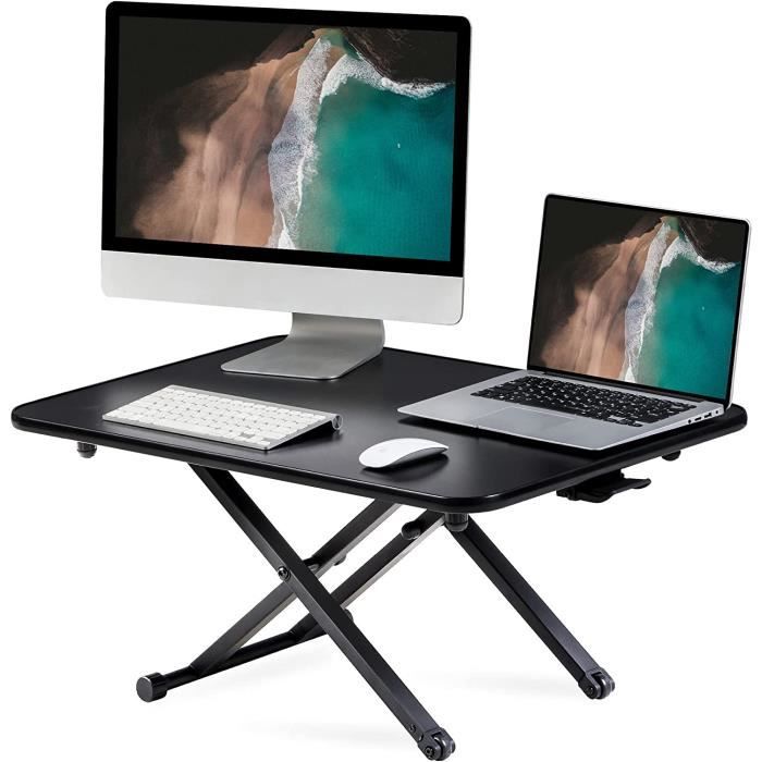 Bureau Assis-debout Pliable SENSE7 - Surface Réglable 81x40cm Charge 13kg