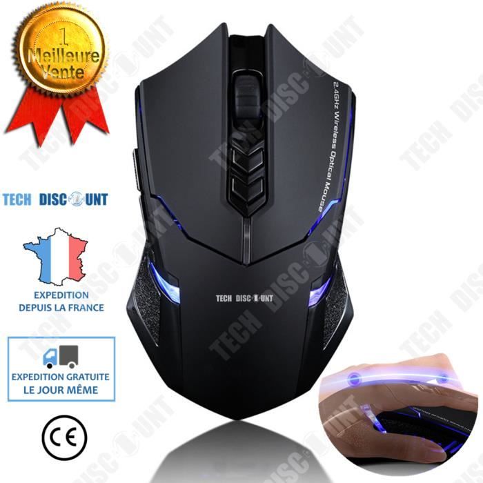 Souris sans fil Gaming – TD® – Muet – 3200 DPI – Rétro-éclairage – 7 boutons