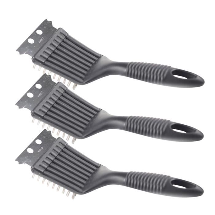 3 PCS Barbecue Grill Brosse De Nettoyage Multifonctionnel Poignée En
