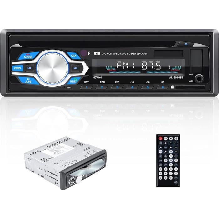 Autoradio 1 Din Bluetooth 5.0 avec Support pour téléphone Portable