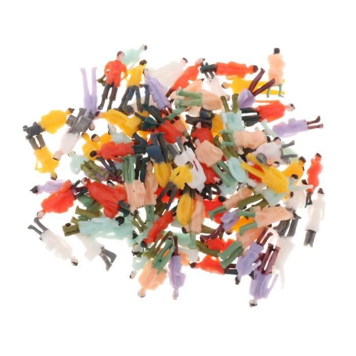 PETSTIBLE - Lot de 300 figurines peintes à l'échelle 1:87 HO - Train, parc, rue, passager