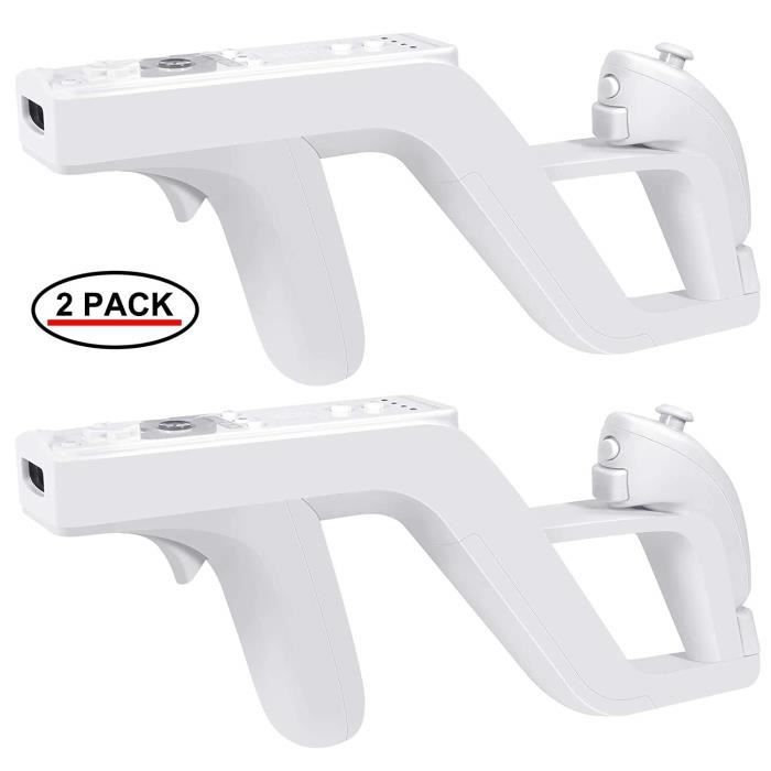 Pistolet Zapper pour Nintendo Wii ,Blaster sans fil Télécommande Wiimote Manette de jeu Liens à distance Nunchuk (2pack)