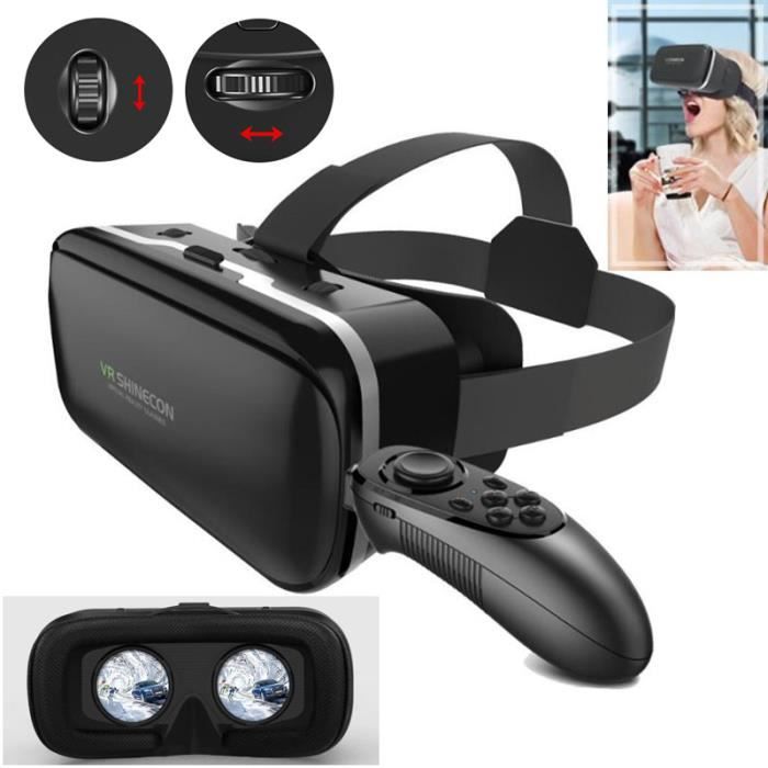 Casque VR Pour Smartphone - Lunettes Réalité Virtuelle HD, Bandeaux Réglables, Compatible Téléphones 4,5 à 7 Pouces