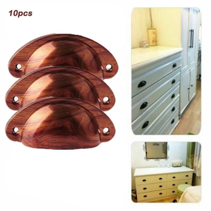 2 x Coffre en Bois Poignées En Bois Coffre Poignées Rétro Cuisine Tiroir Poignées