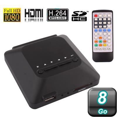 Yonis Passerelle Multimédia 8 Go Full Hd 1080p Hdmi Av Composite Usb Lecteur Cartes Sd - Noir - vue 2