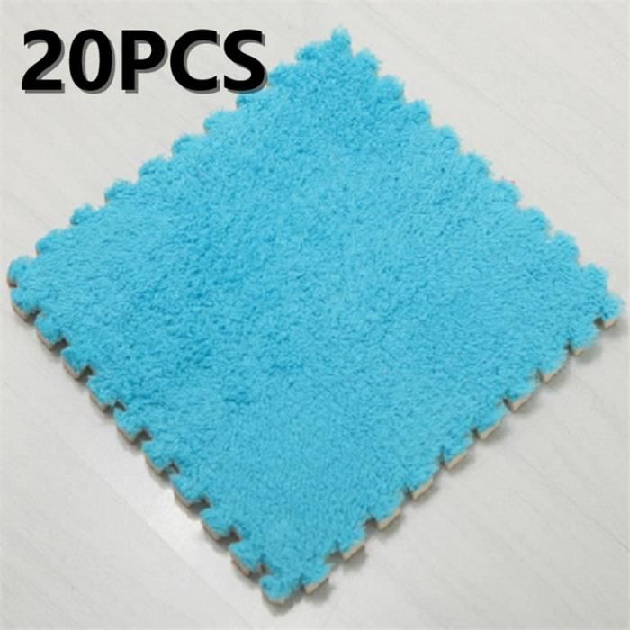 Finlon – Tapis De Sol En Mousse Peluche – 10 Carreaux Puzzle Embotables – 30x30 Cm – Antidérapant Et Insonorisant