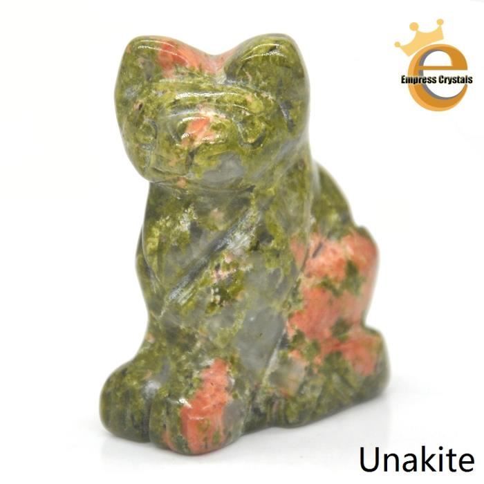 Sculpture De Chat En Pierre Noire élégante - Décoratif Fait Main - Neuf