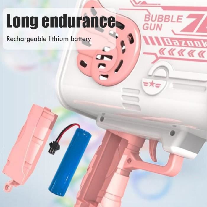 Bâton à Bulles Électrique Rechargeable – 10 000+ Bulles/Min, Fleur Rose, Incl. 160 Ml Solution + USB, Parfait Anniversaire & Mariage