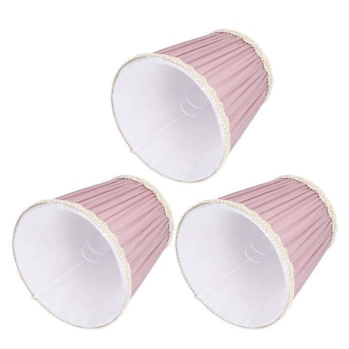 3pcs Abat-jour en Tissu Abat-jour à Clipser E14 pour Lustre Bougie Applique Lampe de Table linge abat-jour Clip-on violet clair
