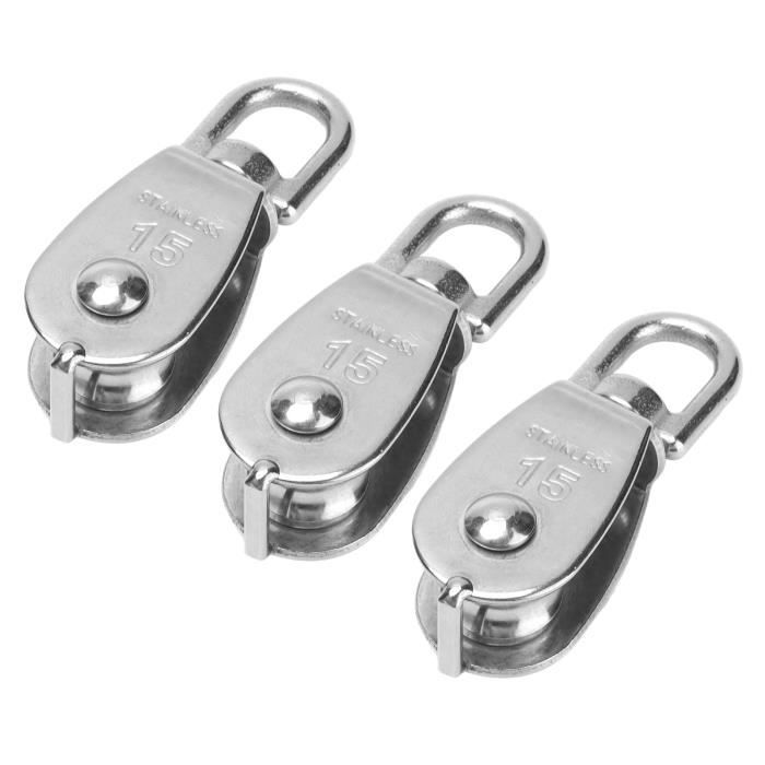 Poulies Doubles En Acier Inoxydable M32 - Lot De 2 - Capacité 250kg Chacune - Rotation 360°