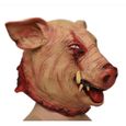 Masque de tête de cochon effrayant Latex Animal Prop Adulte Masque Head Cover Halloween Costume Party - Tête complète - Adulte-1