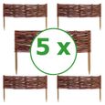 5 x Bordure de parterre en saule BOGATECO | Longueur 60 cm & Hauteur 20 cm | Bordure de pelouse en bois-1