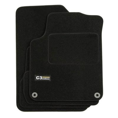 Tapis De Sol Velours Noir J&J AUTOMOTIVE Pour Citroën C3 Aircross 2 (2017+) - Antidérapant Et Renforcé
