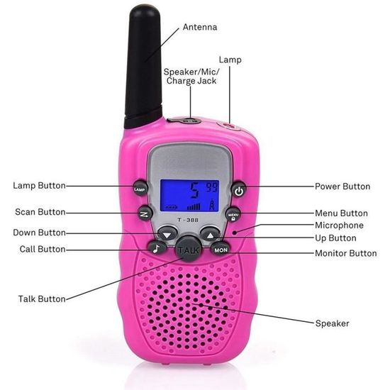 Talkie-walkie Rechargeable Longue Portée pour Enfants et Adultes PMR446 8 Canaux Talky Walky Sans Licence Émetteur-Récepteur VOX PTT Avec Batterie Intimité Code Pour la Randonnée en Camping Ski