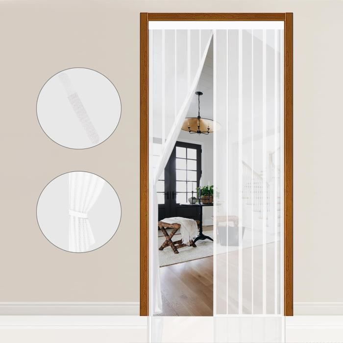 Rideau Moustiquaire Magnétique Maille Respirante Anti-moustique Fermeture Automatique 120x130cm, Blanc | Leroy Merlin