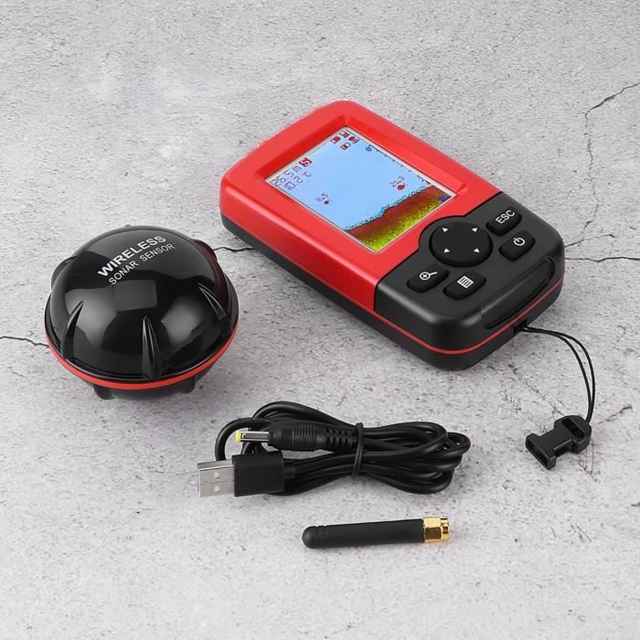 Détecteur De Poisson Portable Sonar – Écran LCD, Profondeur Max 100m, Capteur 45°, Pour Pêche En Lac, Rivière, Glace, Kayak