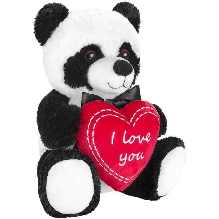 BRUBAKER Ours en Peluche Panda avec Coeur Rouge - I Love You - 25
