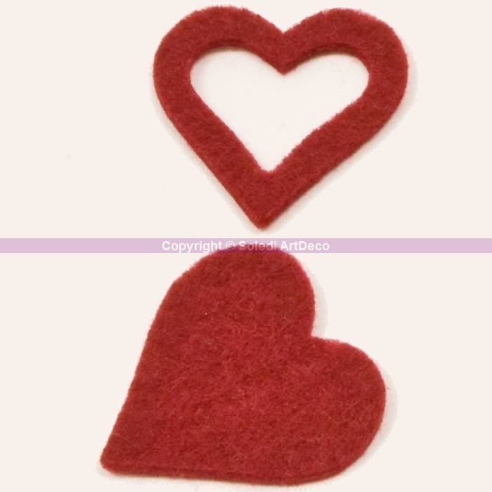 Coeurs en feutrine adhésive - 10 pcs - Stickers en Feutrine - 10