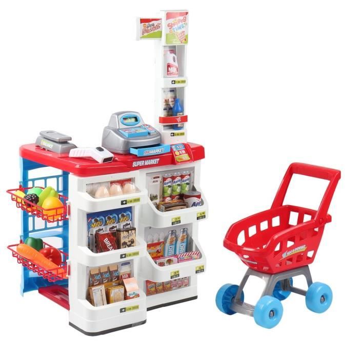 Jouet De Supermarché Enfant Chariot Simulation Supermarché Achats Caisse  Magasin Jeu De Rôle Aliments Dînette - Cdiscount Jeux - Jouets