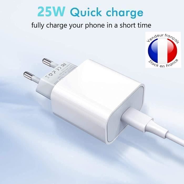 Chargeur pour téléphone mobile Ph26 Pack chargeur + câble pour apple iphone  se 2020 fast charger ultra-puissant et rapide nouvelle generation 3a avec  cable usb lightning