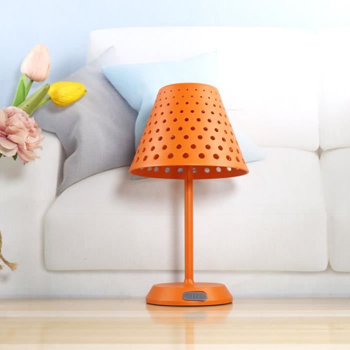 Sonew Lampe de bureau LED sans fil LED lampe de Table sans fil Rechargeable  tactile lampe de chevet à luminaire poser Noir Orange - Cdiscount Maison