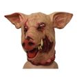 Masque de tête de cochon effrayant Latex Animal Prop Adulte Masque Head Cover Halloween Costume Party - Tête complète - Adulte-2
