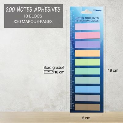 Fourniture Scolaire Surlignage AiTodos - Pack 800 Blocs Notes Adhésifs (8 Coulours) Pour Bureau, Étude Ou Maison - 7,5x7,5cm Papier Adhésif école